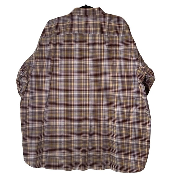 NWT Joseph Abboud Long Sleeve Burgundy Yellow Blue Plaid Button Shirt Size 2X - Picture 8 of 8